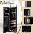 Jewelry Cabinet Wall or Door Mounted Jewelry Armoire with Full-Length Mirror-Black by DirectDeals