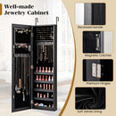 Jewelry Cabinet Wall or Door Mounted Jewelry Armoire with Full-Length Mirror-Black by LJGDeals