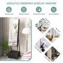 Jewelry Cabinet with Full-Length Mirror-Black