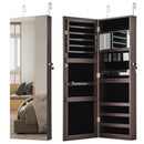 43.5 Inch Jewelry Mirror Cabinet with Full-length Mirror and Adjustable Hangers by DirectDeals