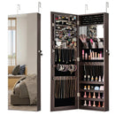 43.5 Inch Jewelry Mirror Cabinet with Full-length Mirror and Adjustable Hangers by DirectDeals