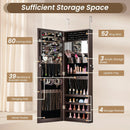 43.5 Inch Jewelry Mirror Cabinet with Full-length Mirror and Adjustable Hangers by DirectDeals