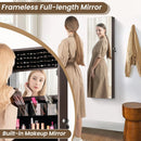 43.5 Inch Jewelry Mirror Cabinet with Full-length Mirror and Adjustable Hangers by DirectDeals