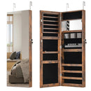 43.5 Inch Jewelry Mirror Cabinet with Full-length Mirror and Adjustable Hangers by DirectDeals