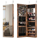 43.5 Inch Jewelry Mirror Cabinet with Full-length Mirror and Adjustable Hangers by DirectDeals