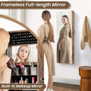 43.5 Inch Jewelry Mirror Cabinet with Full-length Mirror and Adjustable Hangers by DirectDeals
