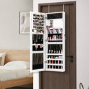 43.5 Inch Jewelry Mirror Cabinet with Full-length Mirror and Adjustable Hangers by DirectDeals