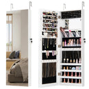 43.5 Inch Jewelry Mirror Cabinet with Full-length Mirror and Adjustable Hangers by DirectDeals