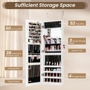 43.5 Inch Jewelry Mirror Cabinet with Full-length Mirror and Adjustable Hangers by DirectDeals