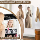 43.5 Inch Jewelry Mirror Cabinet with Full-length Mirror and Adjustable Hangers by DirectDeals