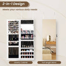 43.5 Inch Jewelry Mirror Cabinet with Full-length Mirror and Adjustable Hangers by DirectDeals