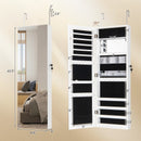 43.5 Inch Jewelry Mirror Cabinet with Full-length Mirror and Adjustable Hangers by DirectDeals