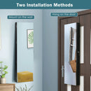 Wall Door Mounted Jewelry Armoire with Frameless LED Mirror by LJGDeals