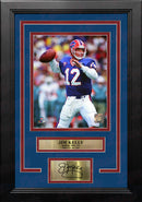 Jim Kelly in Action Buffalo Bills 8" x 10" Framed Football Photo with Engraved Autograph by Dynasty Sports & Framing