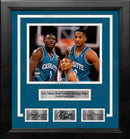 Larry Johnson, Alonzo Mourning, Muggsy Bogues Hornets 8x10 Framed Photo with Engraved Autographs by Dynasty Sports & Framing