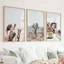 Set of 3 Southwestern Desert Prints. Joshua Tree, Camel, Van by Wall Art Set