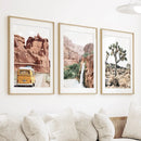 3 Piece Arizona Travel Wall Art. Joshua Tree, Bus, Waterfall by Wall Art Set