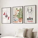 Nursery Christmas Winter Art Poster Home Decor by Wall Art Set
