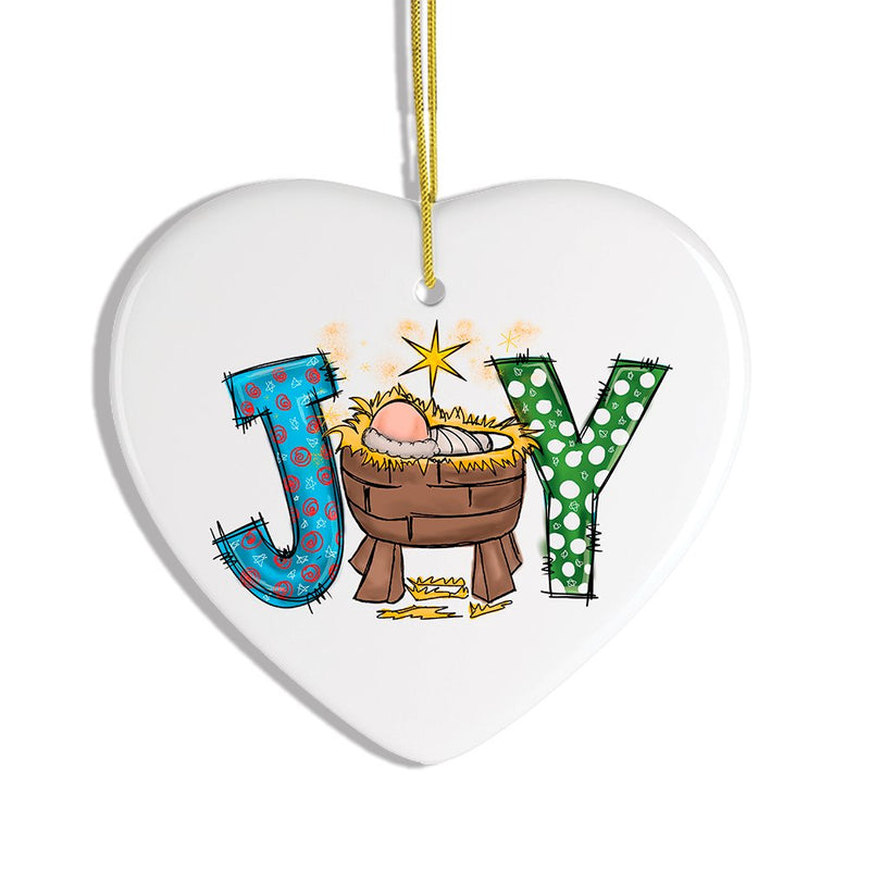 Joy Nativity Baby Jesus Ceramic Christmas Ornament