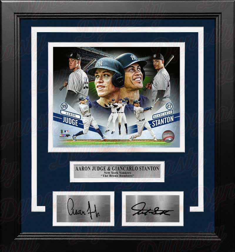 Aaron Judge & Giancarlo Stanton New York Yankees Collage 8x10 Framed Photo with Engraved Autographs