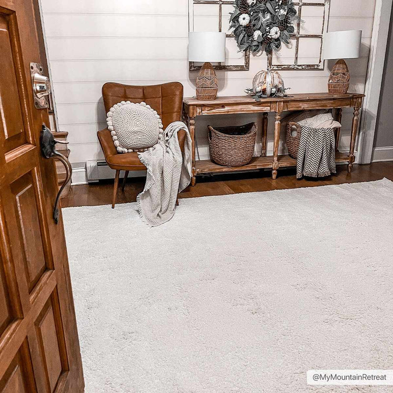 Judy Solid White Washable Rug