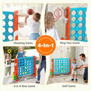 Jumbo 4-to-Score Game with Ring-toss and Basketball Hoop