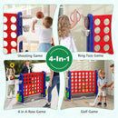 Jumbo 4-to-Score Game with Ring-toss and Basketball Hoop