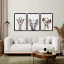 Cute Set of 3 Watercolor Jungle Animal Wall Art by Wall Art Set