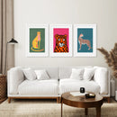 Cheetah Cat Prints Colorful Wall Art Decor by Wall Art Set