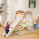 6-in-1 Jungle Gym Wooden Indoor Playground with Double-Sided Ramp and Monkey Bars by LJGDeals