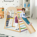 6-in-1 Jungle Gym Wooden Indoor Playground with Double-Sided Ramp and Monkey Bars by LJGDeals
