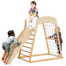 6-in-1 Jungle Gym Wooden Indoor Playground with Double-Sided Ramp and Monkey Bars by LJGDeals