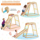 6-in-1 Jungle Gym Wooden Indoor Playground with Double-Sided Ramp and Monkey Bars by LJGDeals