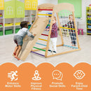 6-in-1 Jungle Gym Wooden Indoor Playground with Double-Sided Ramp and Monkey Bars by LJGDeals