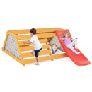 5-in-1 Jungle Gym Wooden Indoor Playground with Slide Rock Climbing Wall Rope Wall Climber by LJGDeals