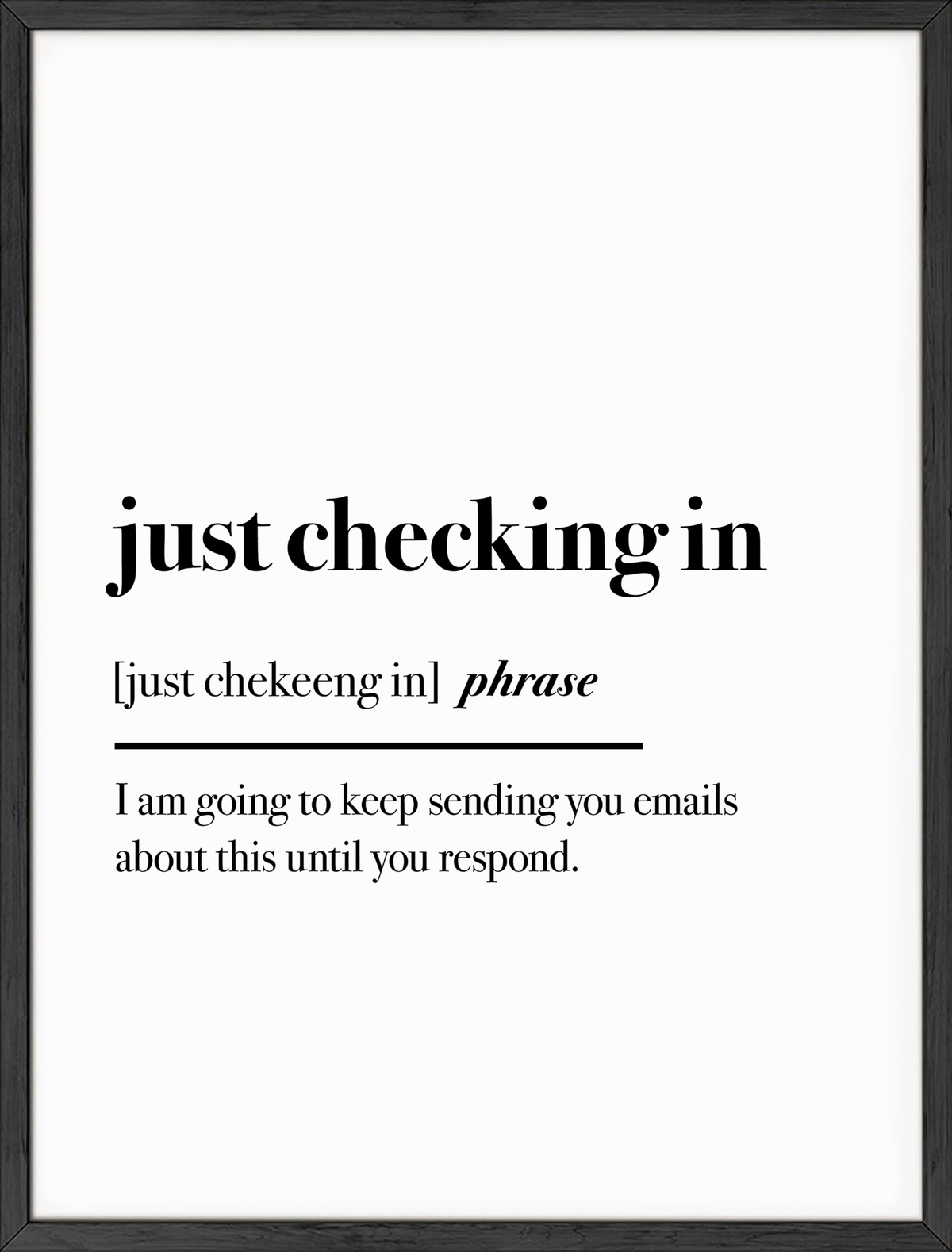 Just checking in
