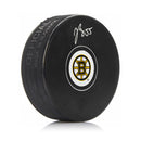 Justin Brazeau Autographed Boston Bruins Hockey Logo Puck by Dynasty Sports & Framing