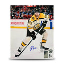Justin Brazeau in Action Boston Bruins Autographed 8" x 10" Hockey Photo by Dynasty Sports & Framing
