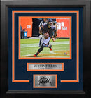 Justin Fields on the Run Chicago Bears 8" x 10" Framed Football Photo with Engraved Autograph by Dynasty Sports & Framing
