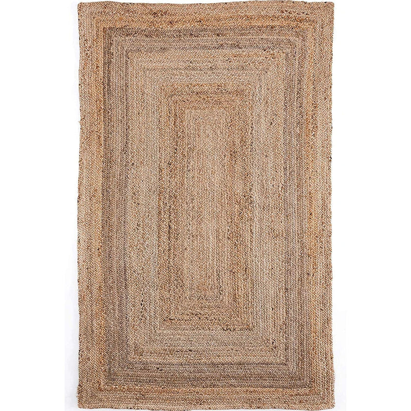 Contemporary Natural Jute Area Rug | 150x240 cm (5'x8') Diameter | Brown