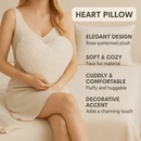 DaDa Bedding White Luxury Roses Romantic Plush Stuffed Heart Throw Pillow - 16” x 14” by DaDalogy Bedding Collection
