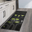 SussexHome Non Skid Washable Beer Bar Decorative Floor Rug 20" x 59" | Black&Green