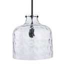 Kara Farmhouse 1-Light Textured Glass Nickel Island Pendant Light