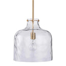 Kara Farmhouse 1-Light Textured Glass Nickel Island Pendant Light