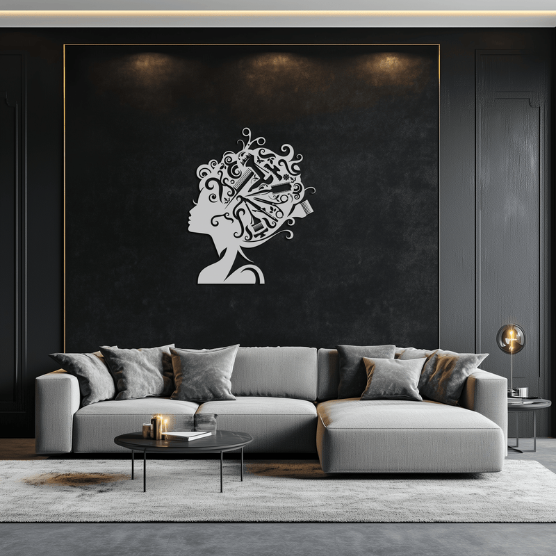 Hair Stylist Metal Wall Art - Steel Wall Decor for Salons and Studios - KAF004