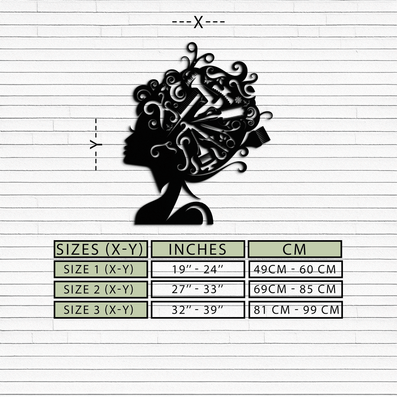 Hair Stylist Metal Wall Art - Steel Wall Decor for Salons and Studios - KAF004