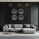 Four Elements Metal Wall Art - Steel Wall Decor for Home and Office - KAF010