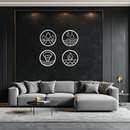 Four Elements Metal Wall Art - Steel Wall Decor for Home and Office - KAF010