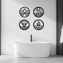 Four Elements Metal Wall Art - Steel Wall Decor for Home and Office - KAF010