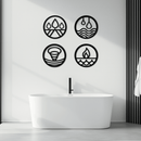 Four Elements Metal Wall Art - Steel Wall Decor for Home and Office - KAF010